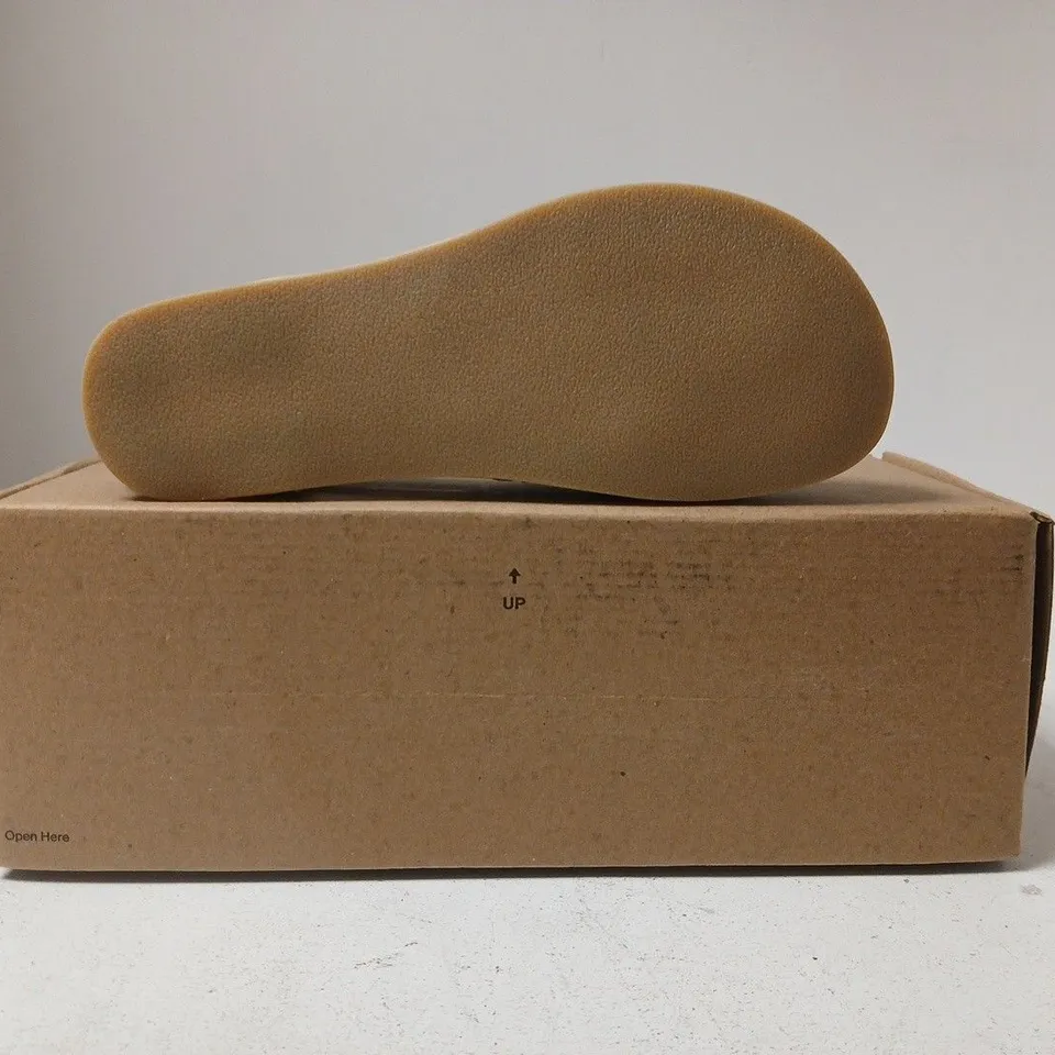 BOXED PAIR OF ORIGO BY ANYA SLIP-ON FLAT SANDALS IN BLACK SIZE EU 38