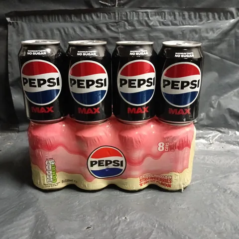 LOT OF 26 330ML CANS OF PEPSI TO INCLUDE MAX AND STRAWBERRIES & CREAM