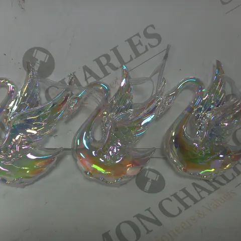JM BY JULIEN MACDONALD SET OF IRIDESCENT SWAN DECORATIONS
