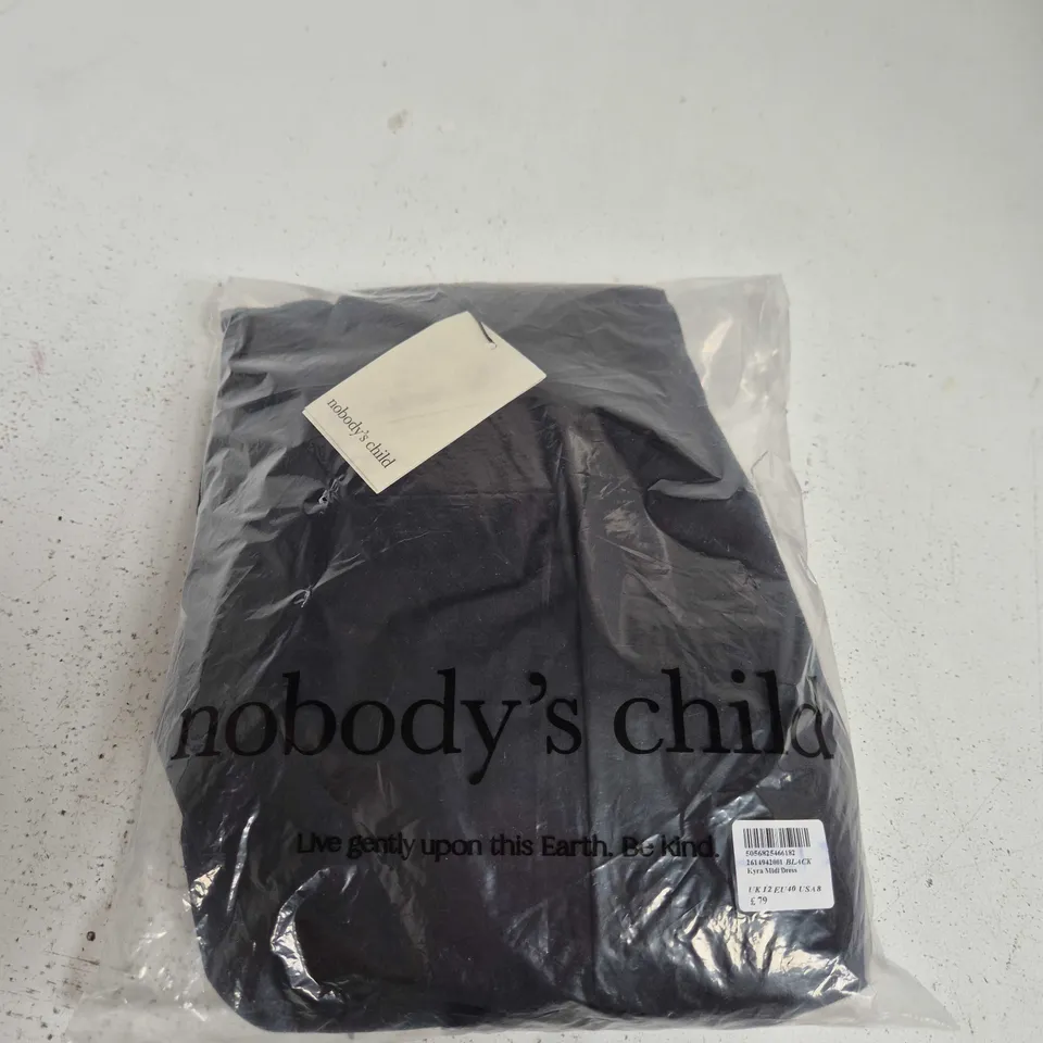 NOBODY'S CHILD NYRA MIDI DRESS – BLACK, UK 12 