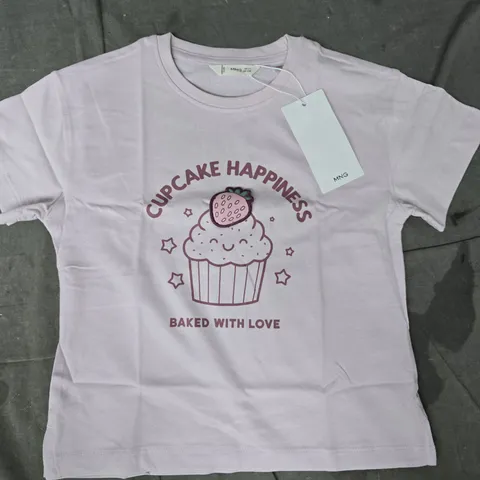 MANGO KIDS CUPCAKE HAPPINESS TOP IN PINK SIZE 4-5