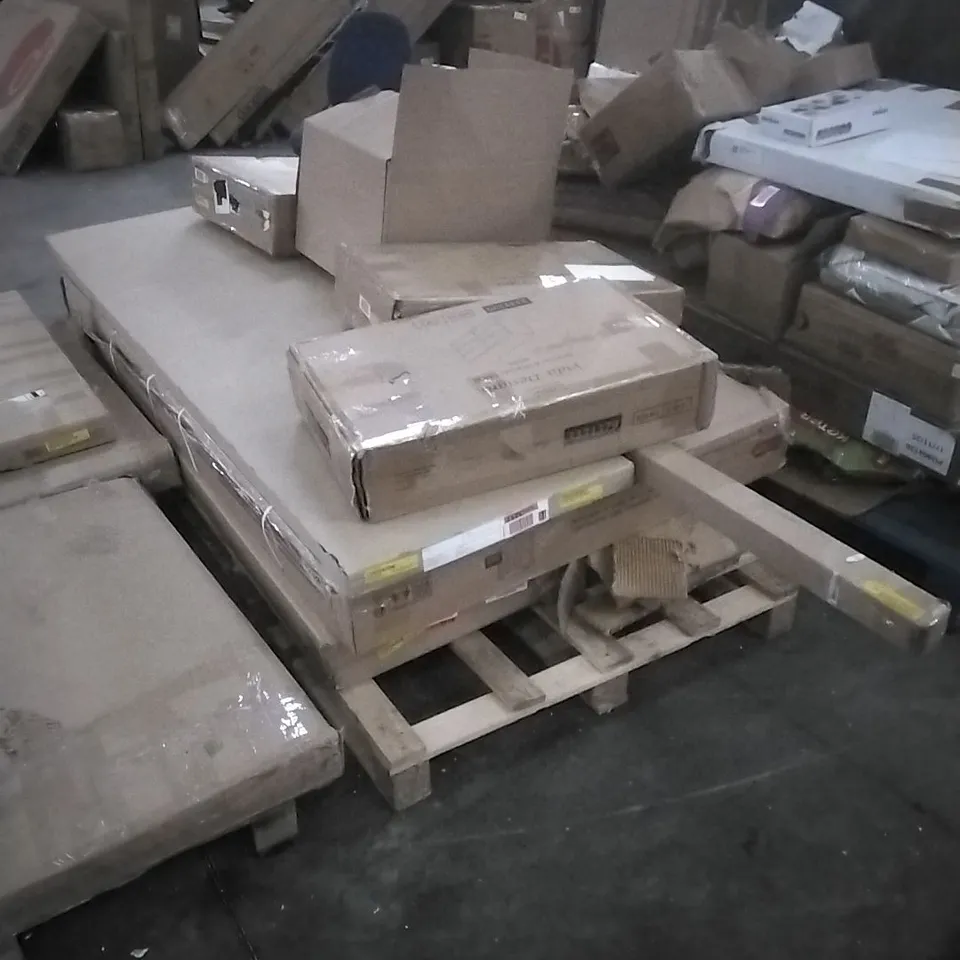 PALLET OF ASSORTED, INCOMPLETE FURNITURE PARTS AND PIECES