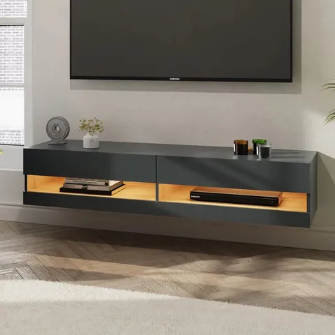 BOXED CHIOKE WALL TV UNIT WITH LED - OAK/ANTHRACITE (1 BOX)