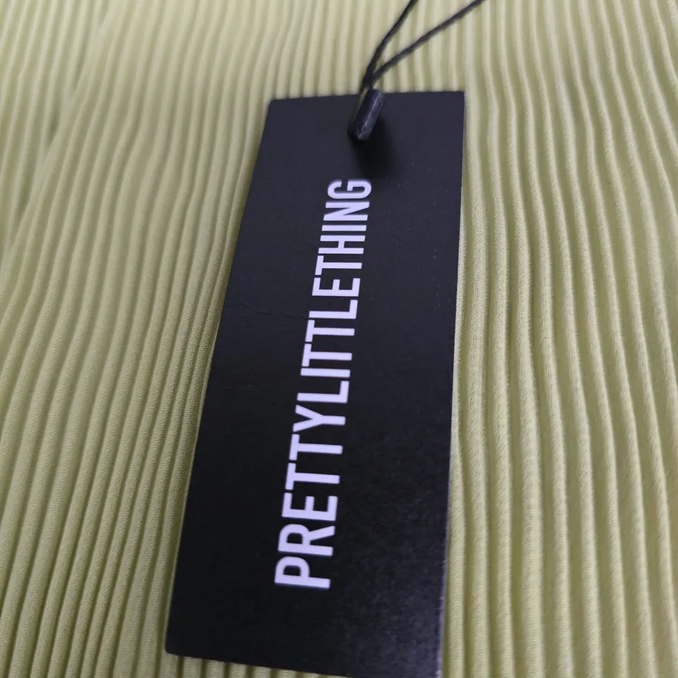 PRETTYLITTLETHING NEON LIME MAXI DRESS – UK 12 (EU 40) SPAGHETTI STRAPS