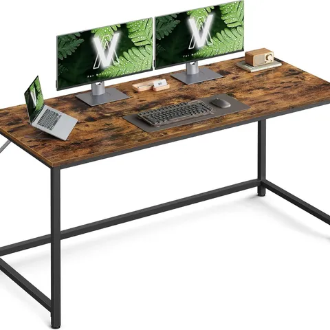 BOXED VASAGLE COMPUTER DESK, 135×60×76CM, FOR STUDY, BEDROOM, LIVING ROOM, RUSTIC BROWN AND INK BLACK