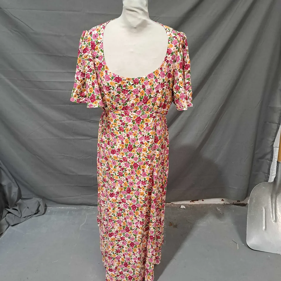 NOBODY'S CHILD DEE DEE MIDI DRESS PINK FLORAL SIZE 12