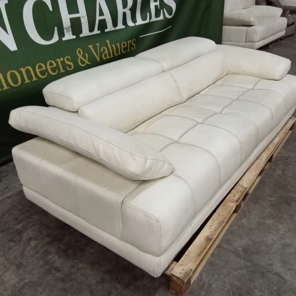 DESIGNER 3 SEATER LEATHER SOFA