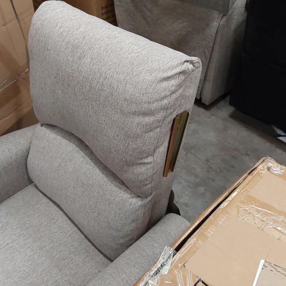 LIGHT GREY FABRIC RECLINING ARM CHAIR (1 ITEM)
