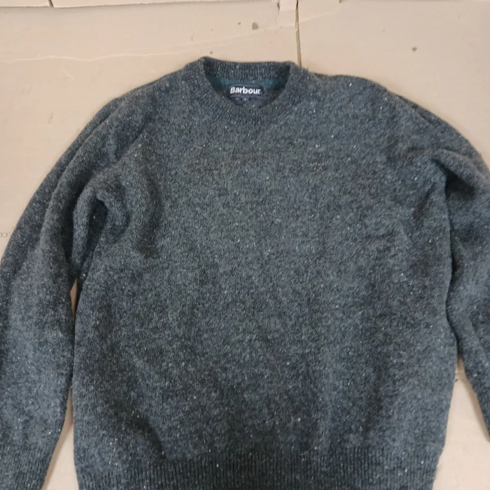 BARBOUR MENS TAINSBURY CREW KNITTED JUMPER SIZE LARGE