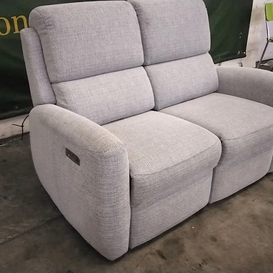QUALITY BRITISH DESIGNED & MANUFACTURED G PLAN HAMILTON 2 SEATER POWER RECLINER LAGOON SLATE FABRIC SOFA