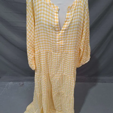 PART TWO TIERED DRESS IN YELLOW GINGHAM SIZE EU 42
