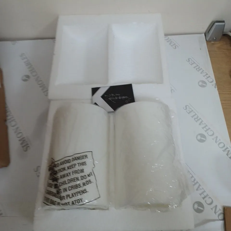 K BY KELLY HOPPEN SET OF PILLAR CANDLES WHITE 20CM