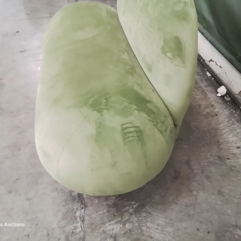 DESIGNER OCCASIONAL SOFA GREEN PLUSH FABRIC