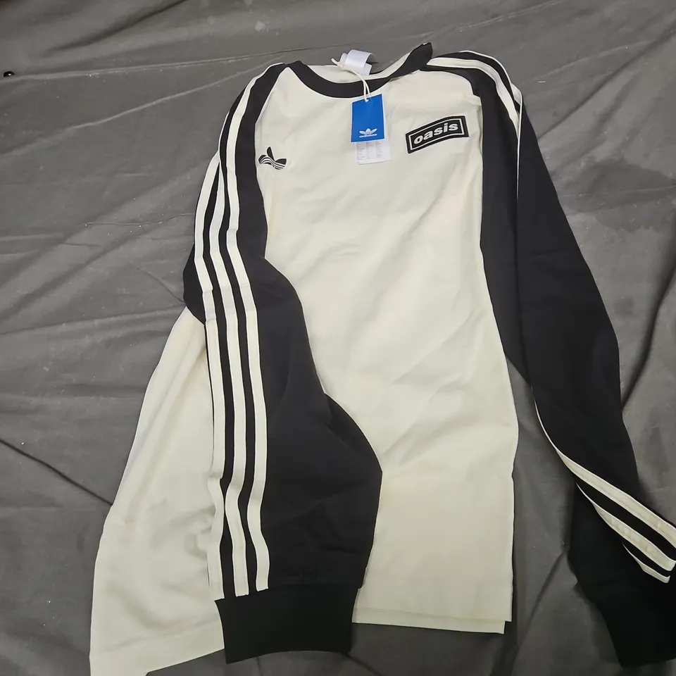 ADIDAS OASIS LIVE '25 3-STRIPES TEE - CREW NECK, WHITE/BLACK, SIZE L (VERIFY MODEL)