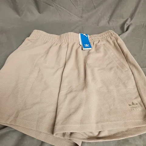 ADIDAS SHORTS – BEIGE MESH FABRIC, TREFOIL LOGO, UK SIZE XL