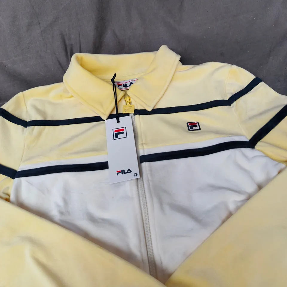 FILA GIOVANA TRACK TOP – VINTAGE WAX YELLOW/GARDENIA – SIZE S