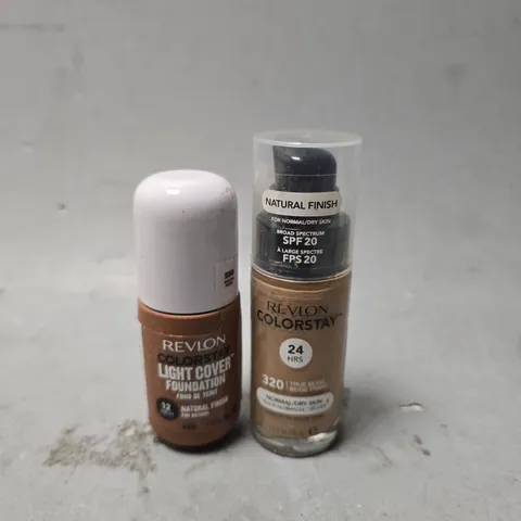 BOX OF APPROXIMATELY 30 REVLON ASSORTED ITEMS TO INCLUDE - COLOUR STAY LIGHT COVER 550 , COLOUR STAY 320
