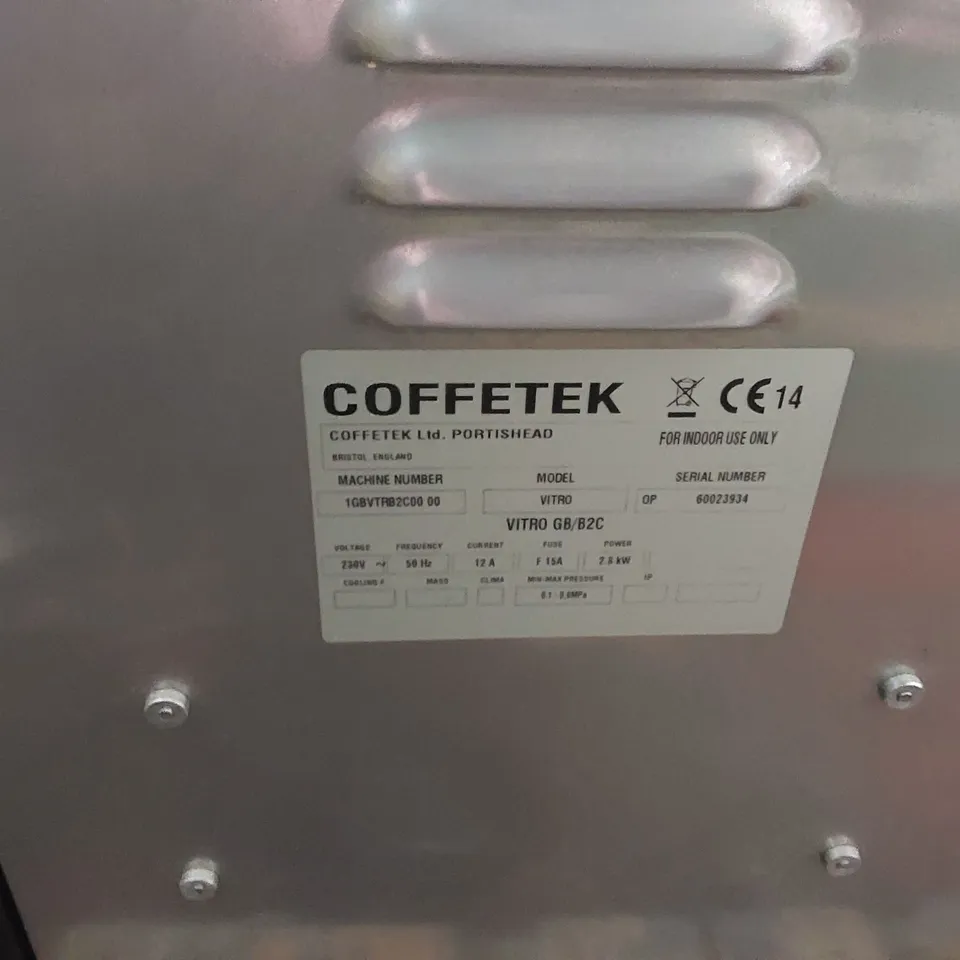 COFFETEK VITRO COMMERCIAL ESPRESSO MACHINE	