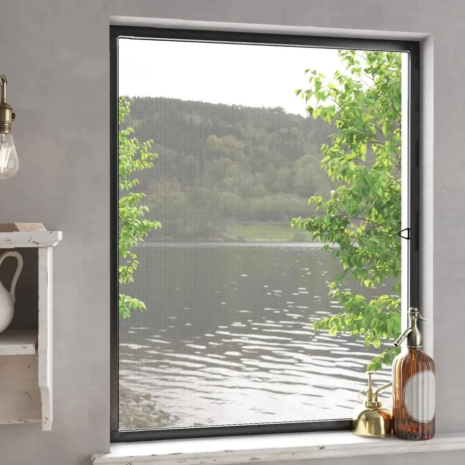BOXED BELFRY KITCHEN INSECT SCREEN FOR WINDOWS ANTHRACITE 100×120CM
