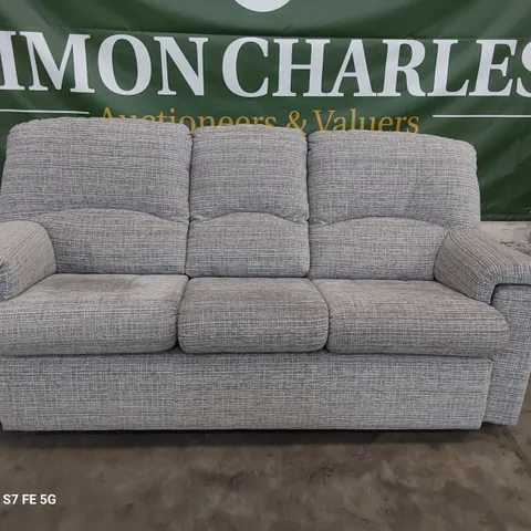 QUALITY BRITISH DESIGNER G PLAN CHLOE THREE SEATER SOFA WAFFLE SMOKE FABRIC