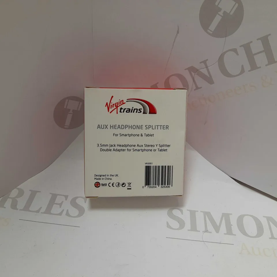 BOX OF APROX 10 VIRGIN TRAINS AUX HEADPHONES SPLITTERS 3.5MM