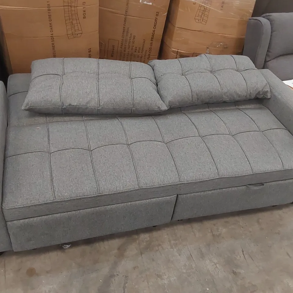 QUALITY DESIGNER UPHOLSTERED SOFA BED WITH CUPHOLDERS 