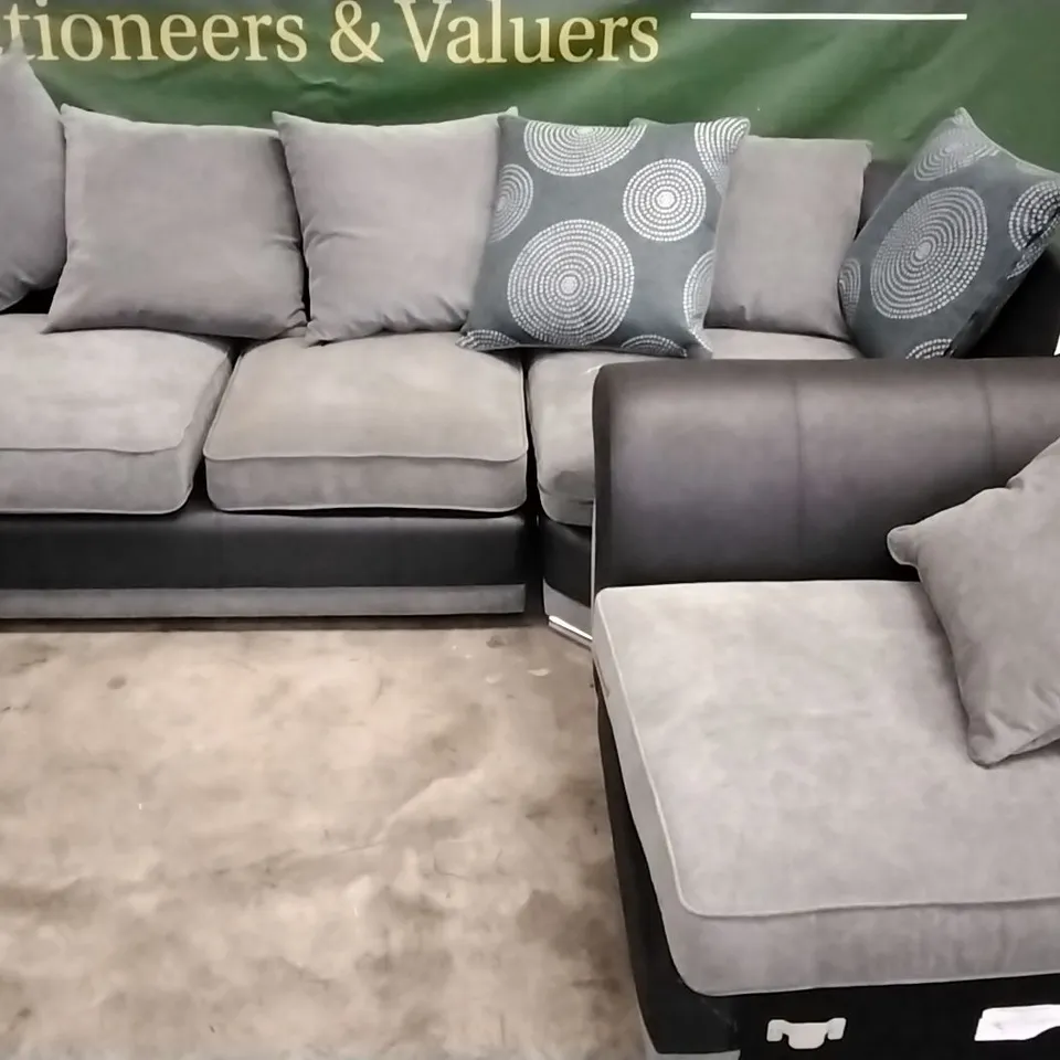 QUALITY DESIGNER CORNER GROUP SOFA PARTS - BLACK LEATHER (PARTS NOT MATCHING)