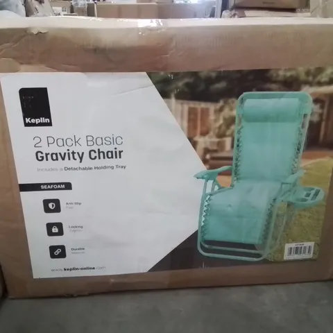 BOXED KEPLIN 2 PACK OF BASIC GRAVITY CHAIRS -SEAFOAM-