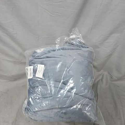 BLUE ELECTRIC HEATED BLANKET – FOLDED IN CLEAR PACKAGING
