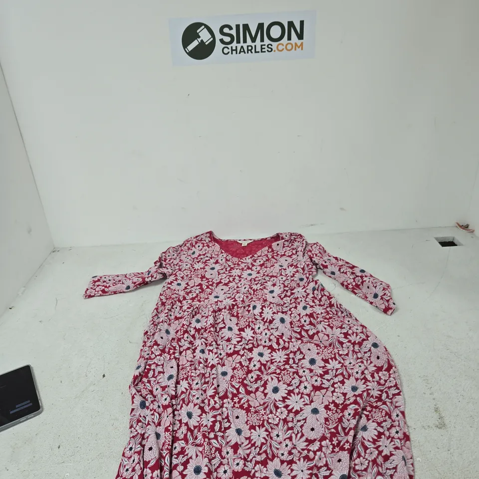 SEASALT CORNWALL WOMEN'S FLORAL DRESS - ORGANIC COTTON - UK 12
