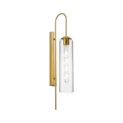 BOXED HARLAN 70CM CURVED WALL LIGHT - BRASS GOLD