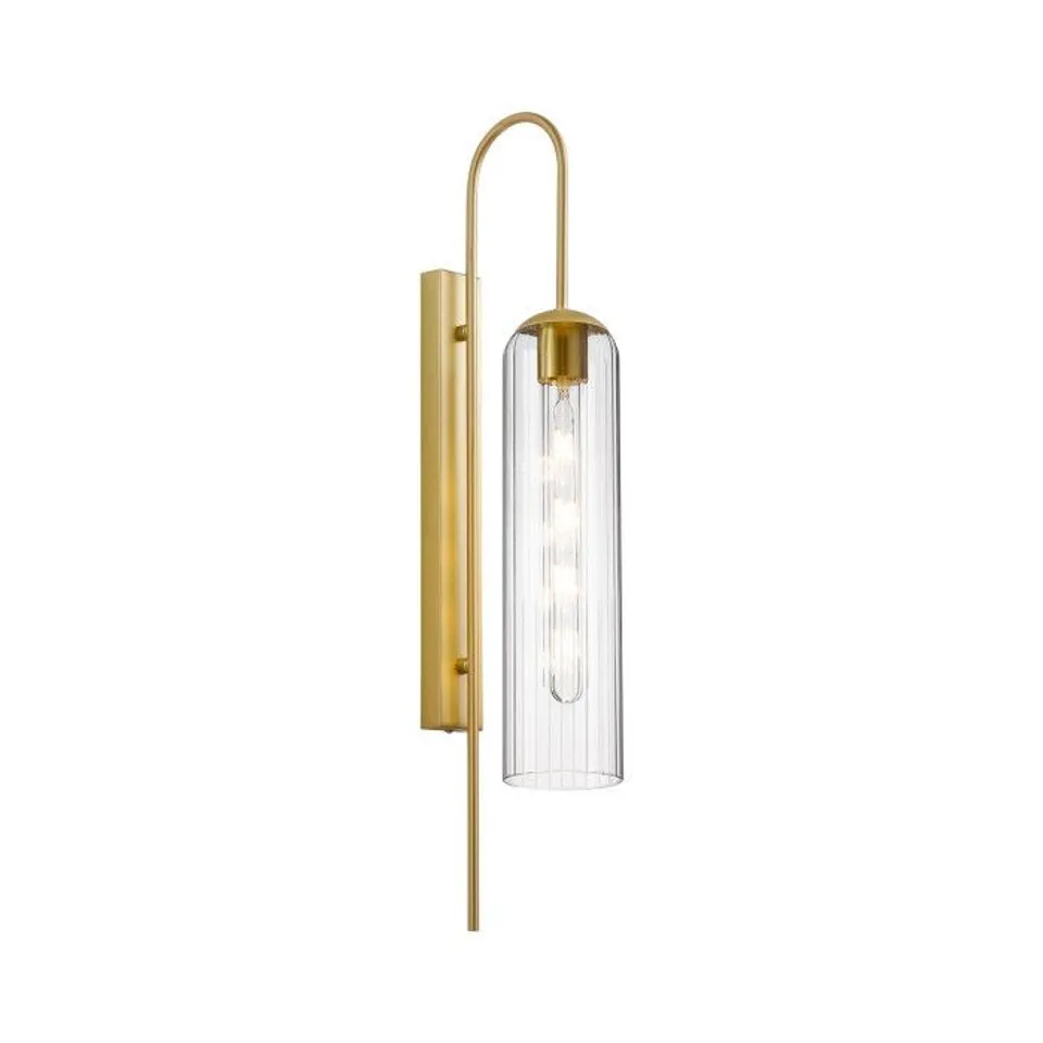 BOXED HARLAN 70CM CURVED WALL LIGHT - BRASS GOLD 