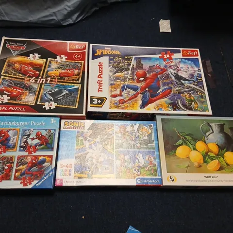 SET OF SIX CHILDREN'S JIGSAW PUZZLES - ASSORTED BRANDS (TREFL, RAVENSBURGER, CLEMENTONI)