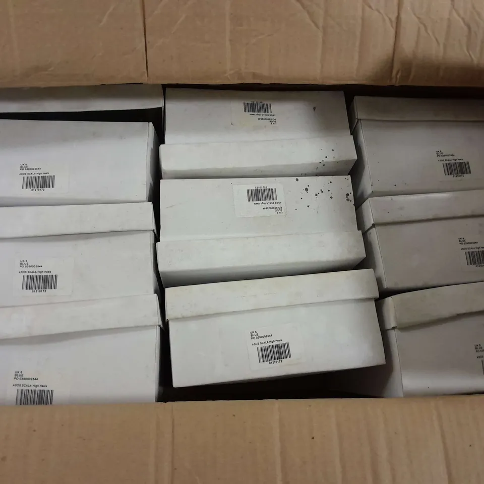 9 BOXED ASOS SCALA HIGH HEELS IN BLUE - UK 6
