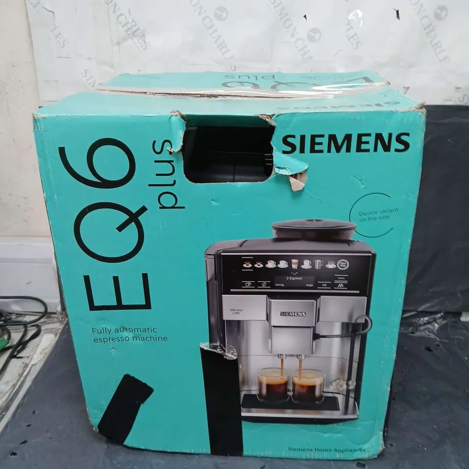 BOXED SIEMENS EQ6 BEAN TO CUP COFFEE MAKER  RRP £999