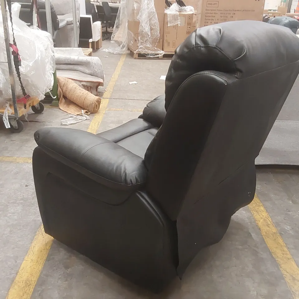 QUALITY DESIGNER FAUX LEATHER MANUAL RECLINING ARMCHAIR