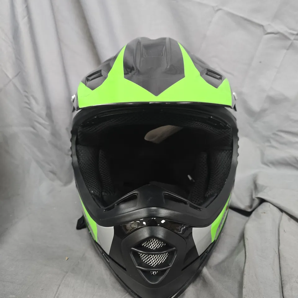 ZORAX MX Predator motocross helmet – neon green and black