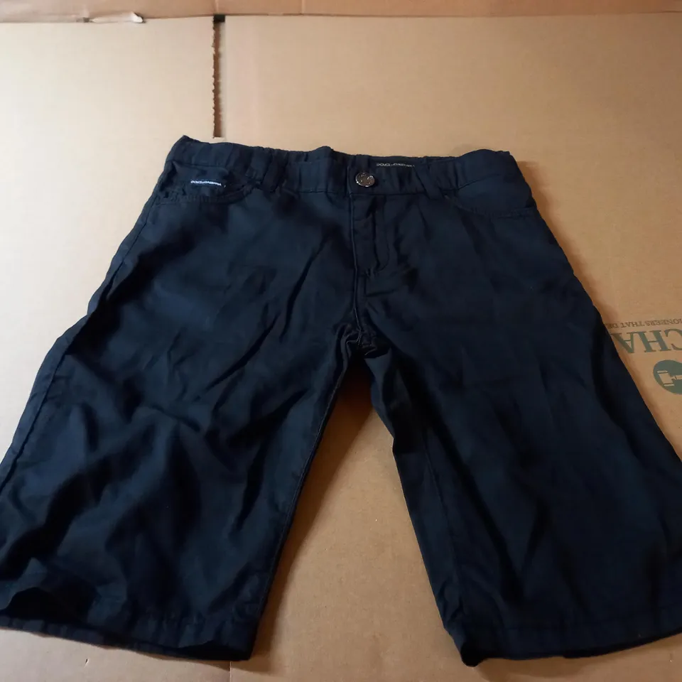 DOLCE & GABBANA BLACK CHINO SHORTS - 7-8 YEARS