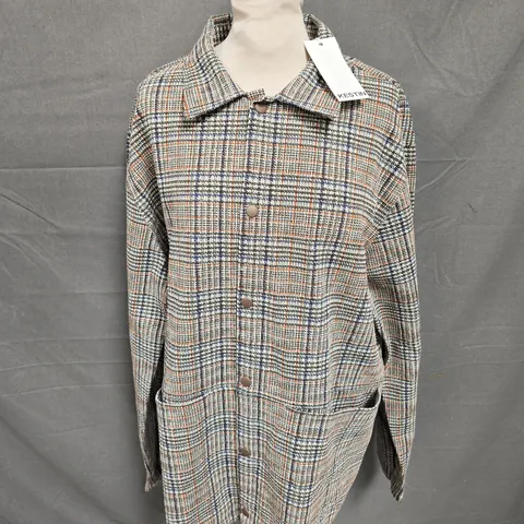 KESTIN PRINTED JERSEY CHECK ARMADALE COACH JACKET IN OLIVE - L