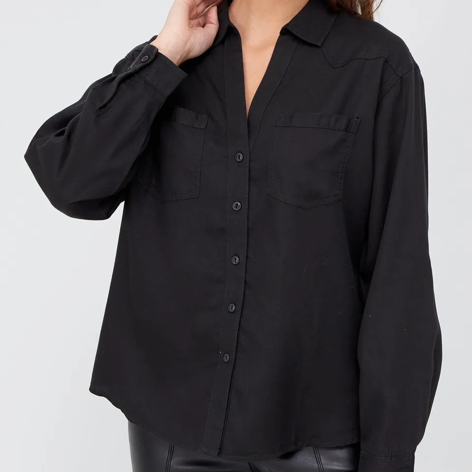 5 BRAND NEW V BY VERY VALUE SOFT TOUCH CASUAL SHIRT - CHARCOAL SIZE 12 RRP £125