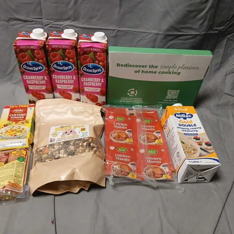 FOURTEEN ASSORTED PRODUCTS TO INCLUDE; MILLAC GOLD DOUBLE, SYRIAN SEED MIX AND OCEAN SPRAY CRANBERRY AND RASPBERRY