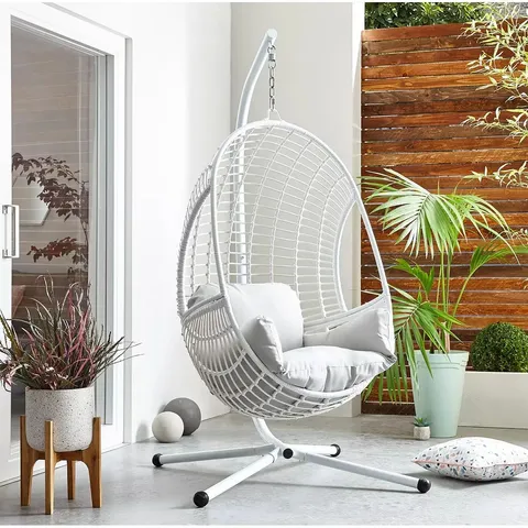 BOXED PORTOFINO GREY HANGING EGG CHAIR - 1OF1