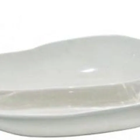 DAR LIGHTING CERAMIC LEAF BOWL GLOSS WHITE/TAUPE 