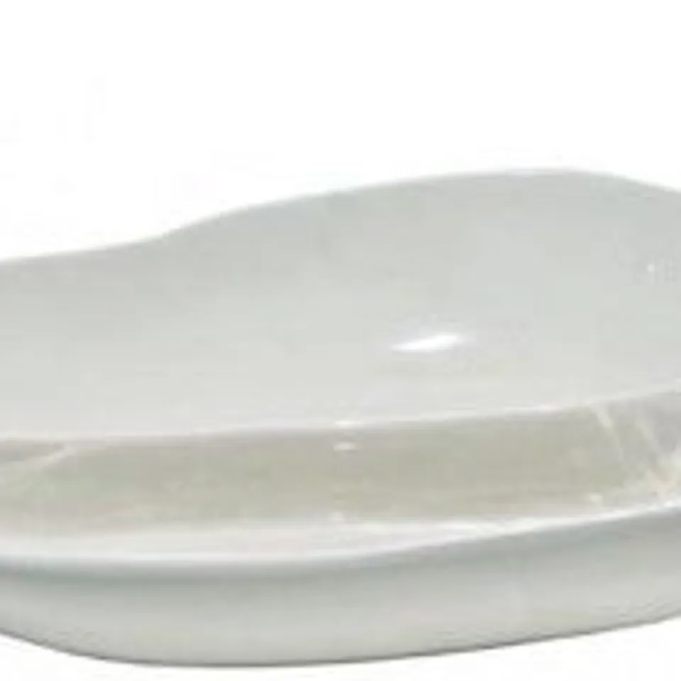 DAR LIGHTING CERAMIC LEAF BOWL GLOSS WHITE/TAUPE 
