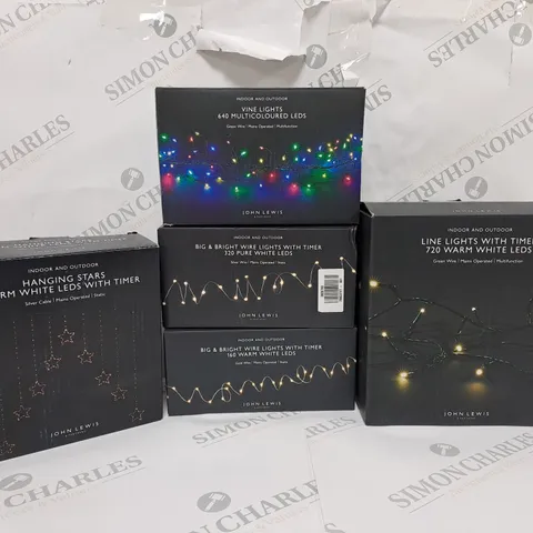 BOX OF APPROX 15 ASSORTED ITEMS TO INCLUDE - VINE LIGHTS MULTICOLOURED LED - LINE LIGHT WITH TIMER - HANGING LIGHTS ECT