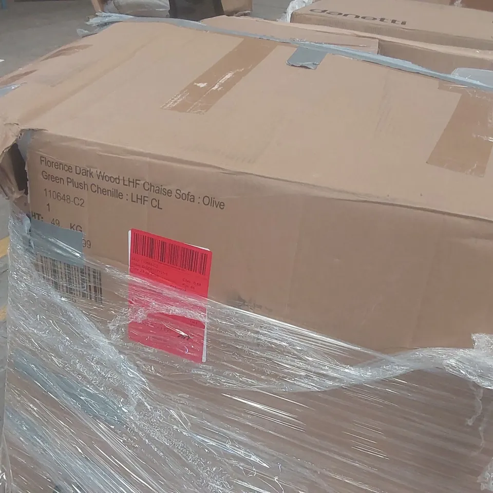 2x BOXES OF ASSORTED DANETTI SOFA PARTS, AND 1x BOX OF DANETTI TABLE PARTS - INCOMPLETE PARTS (2 PALLETS)