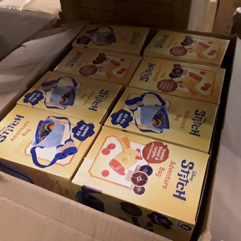BOX CONTAINING 8 DISNEY STITCH ADVENTURE BAGS