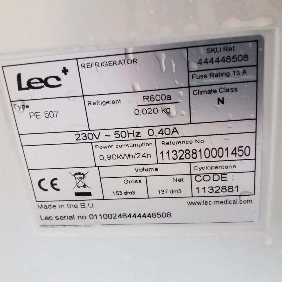 LEC PLUS FREESTANDING PHARMACY FRIDGE 