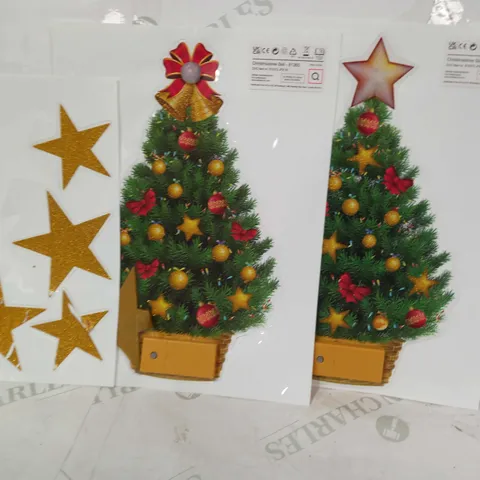 SANTA EXPRESS PRELIT GLITTER WINDOW STICKERS
