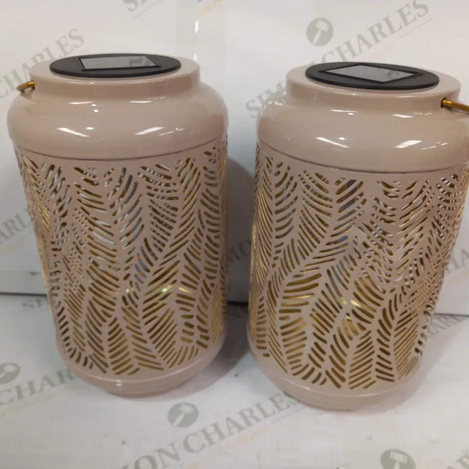 GARDEN REFLECTIONS SET OF 2 PATTERNED SOLAR LANTERNS